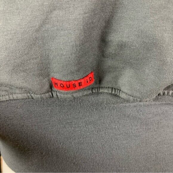 House ID Gray Zip Up Hoodie Cropped Sweatshirt Athleisure Streetwear Large - Picture 5 of 7